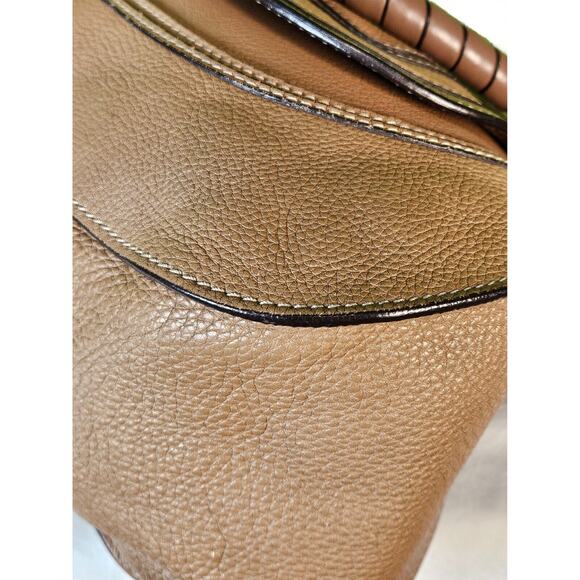 Authentic CHLOE Calfskin Marcie Large Double Carry Satchel: light tan/tan color - Picture 7 of 16